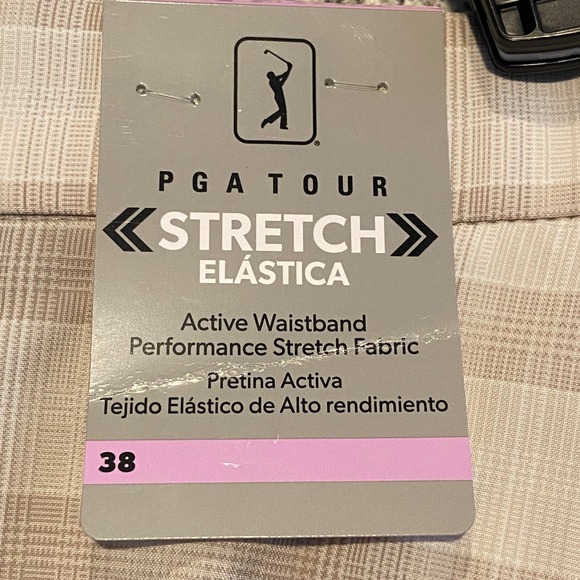 PGA Tour Men's 38W Golf Shorts Moisture Wicking Stretch Fabric UPF 50 Beige NEW - Picture 8 of 11